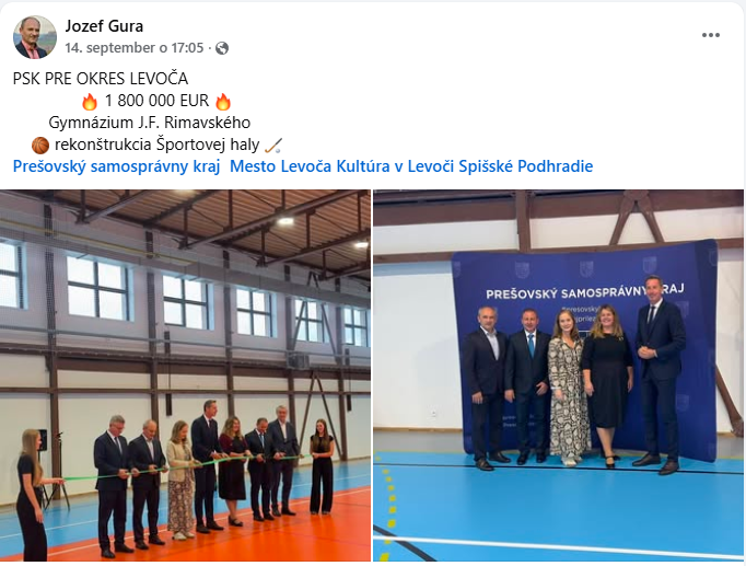 Gymnázium J.F. Rimavského — rekonštrukcia športovej haly