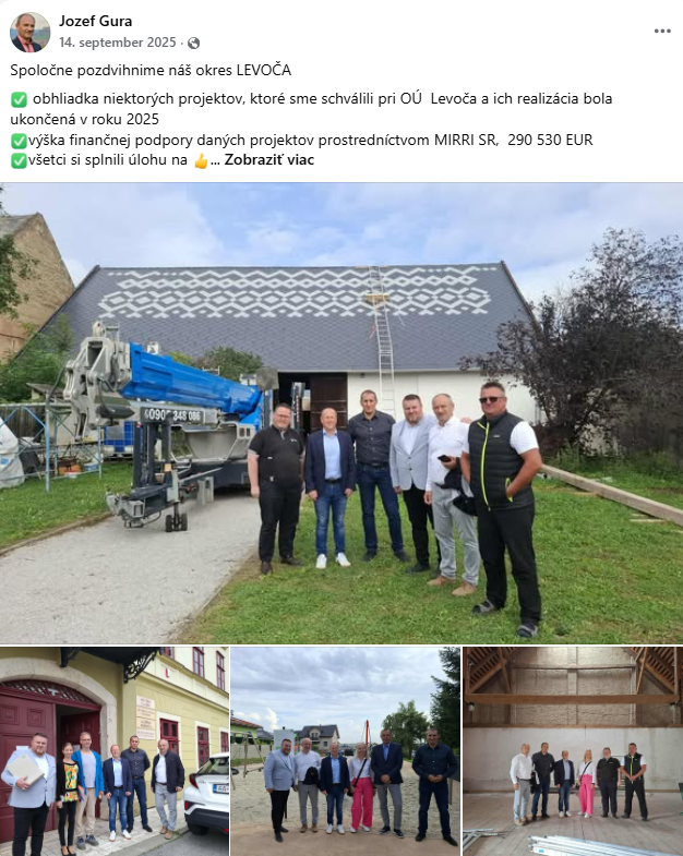 Menšie projekty v okrese Levoča
